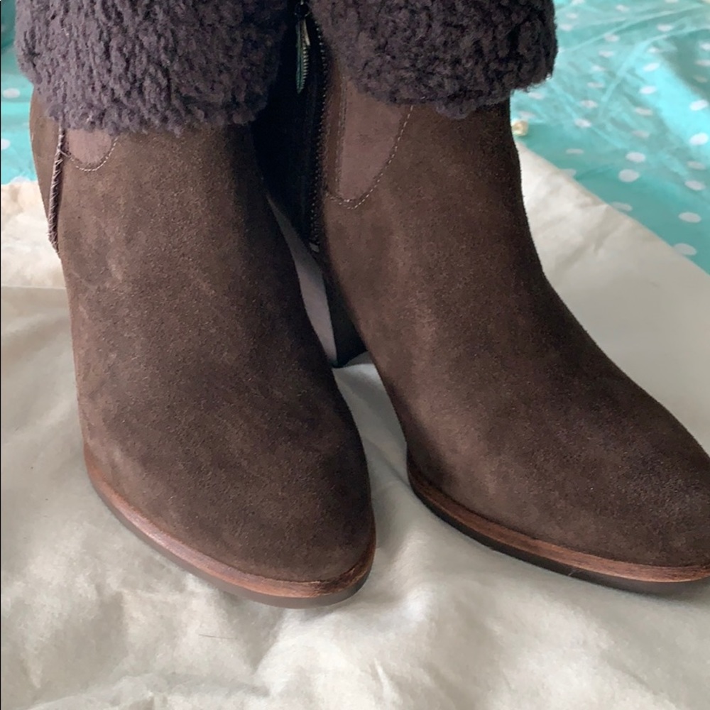 Ugg Brown Suede Heeled Boots